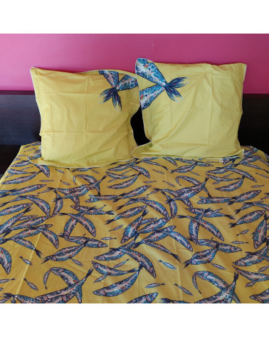 Parure de lit percale de coton motif -Sardine-