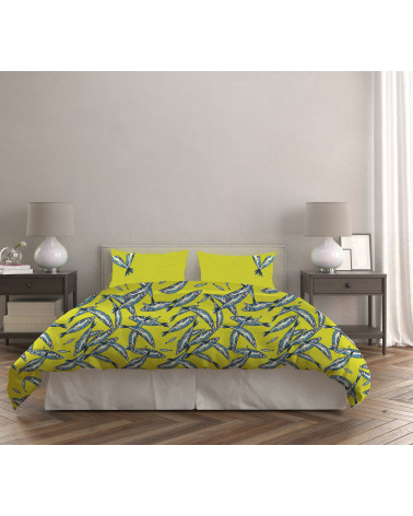 Parure de lit percale de coton motif -Sardine-